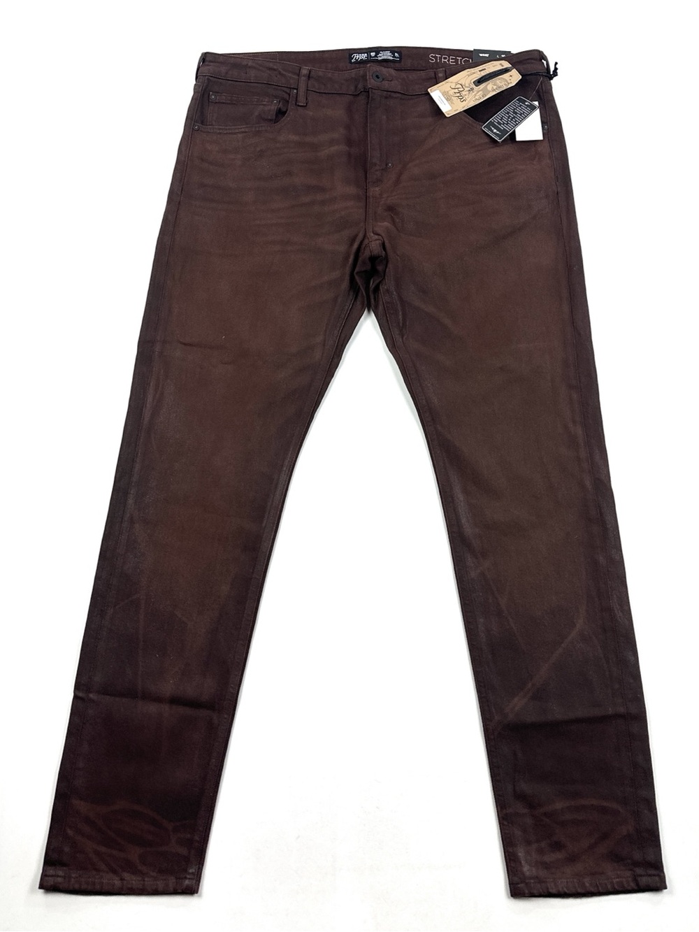 PRPS Windsor Fit Tapered Skinny Mens Size 40 40x34 Brown Jeans Stretch E105P75W